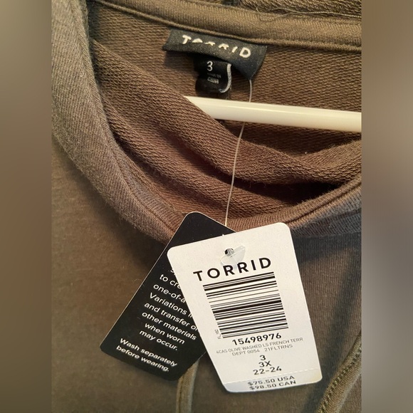 Torrid Green Ombré French Terry Hooded Dress - Picture 4 of 6